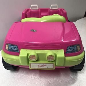 1999 Barbie Pink/Green Jeep Wrangler Convertible Goodyear Tires Mattel